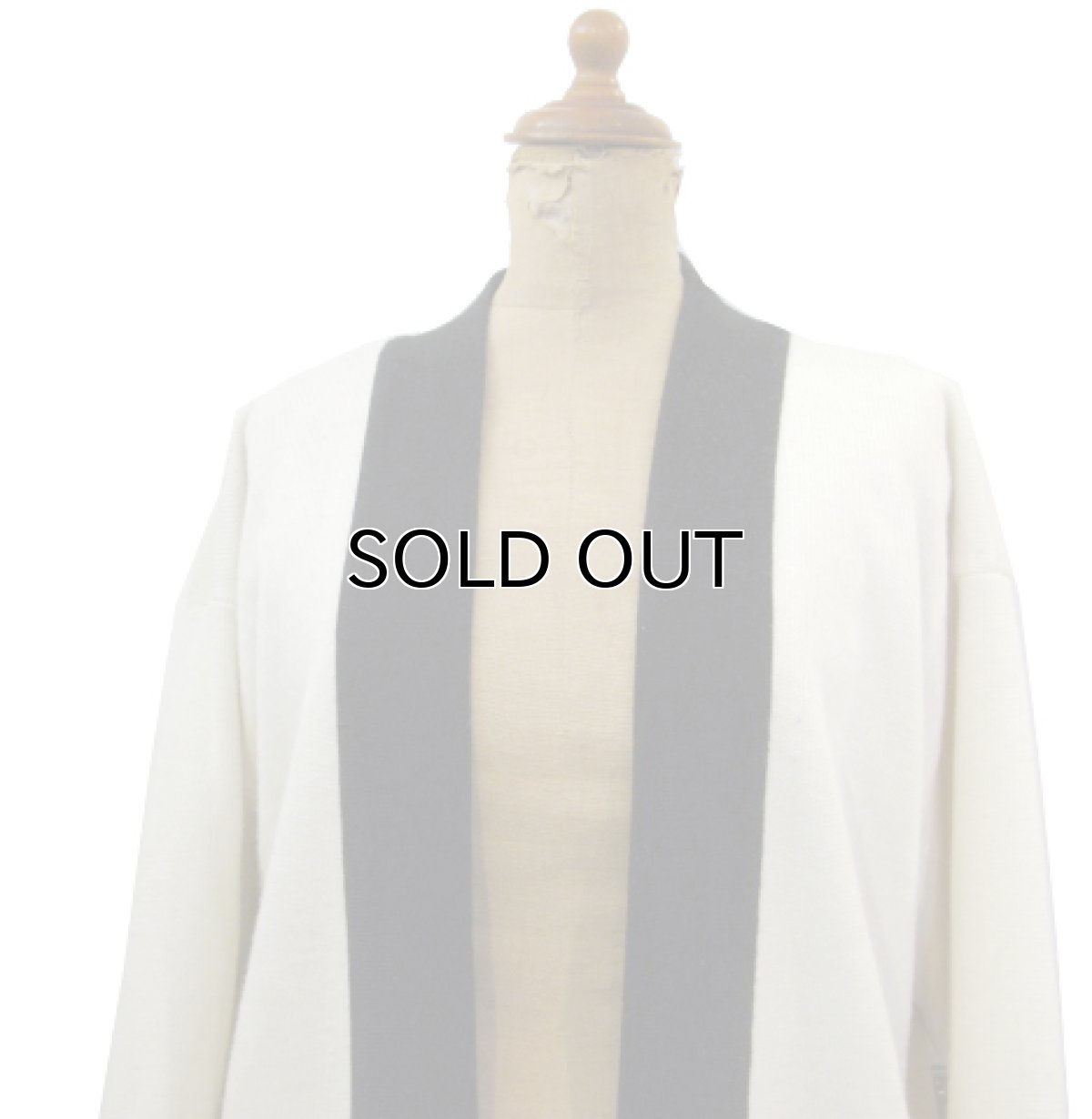 画像4: 1980's "Pierre Cardin" Wool Mix Trim Cardigan　White / Black　size L (表記 M) (4)