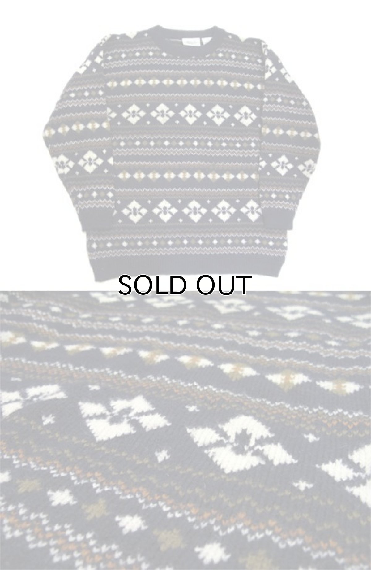 画像3: 1980's~ "Nordstrom" Shetland Wool Nordic Sweater　NAVY　size M (表記 M) (3)