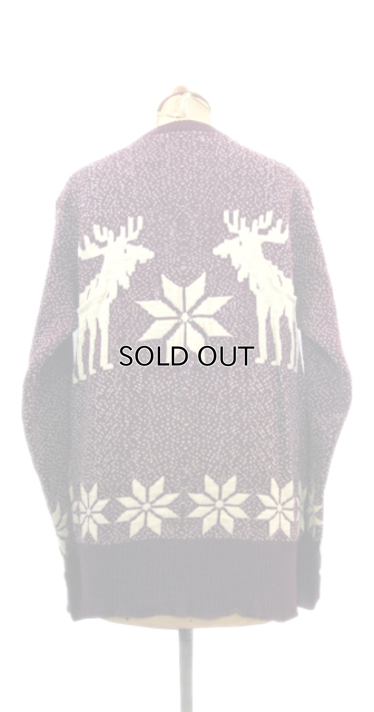 画像2: 1940-50's "Catalina" Wool Nordic Sweater　Burgundy　size S - M (表記 不明) (2)