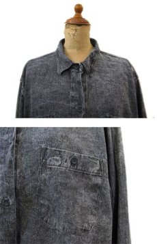 画像2: 1980's~ Chemical Wash L/S Denim Shirts　Black Denim　size L (表記 ONE SIZE FITS ALL) (2)