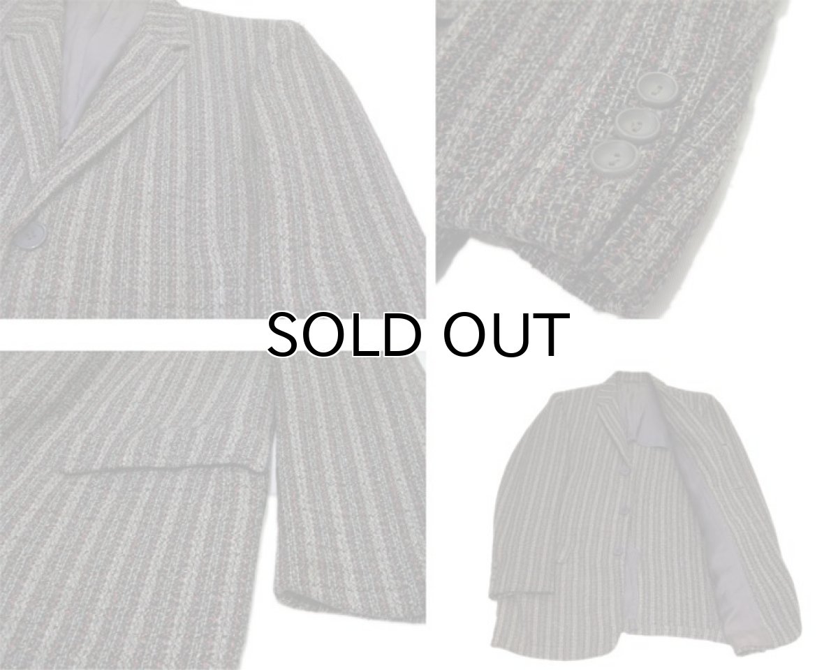 画像4: 1960's "Sears" 3-Button Mix Wool Jacket with Union Ticket　Grey / Red / C.Grey / Black　size M - L (表記 不明) (4)