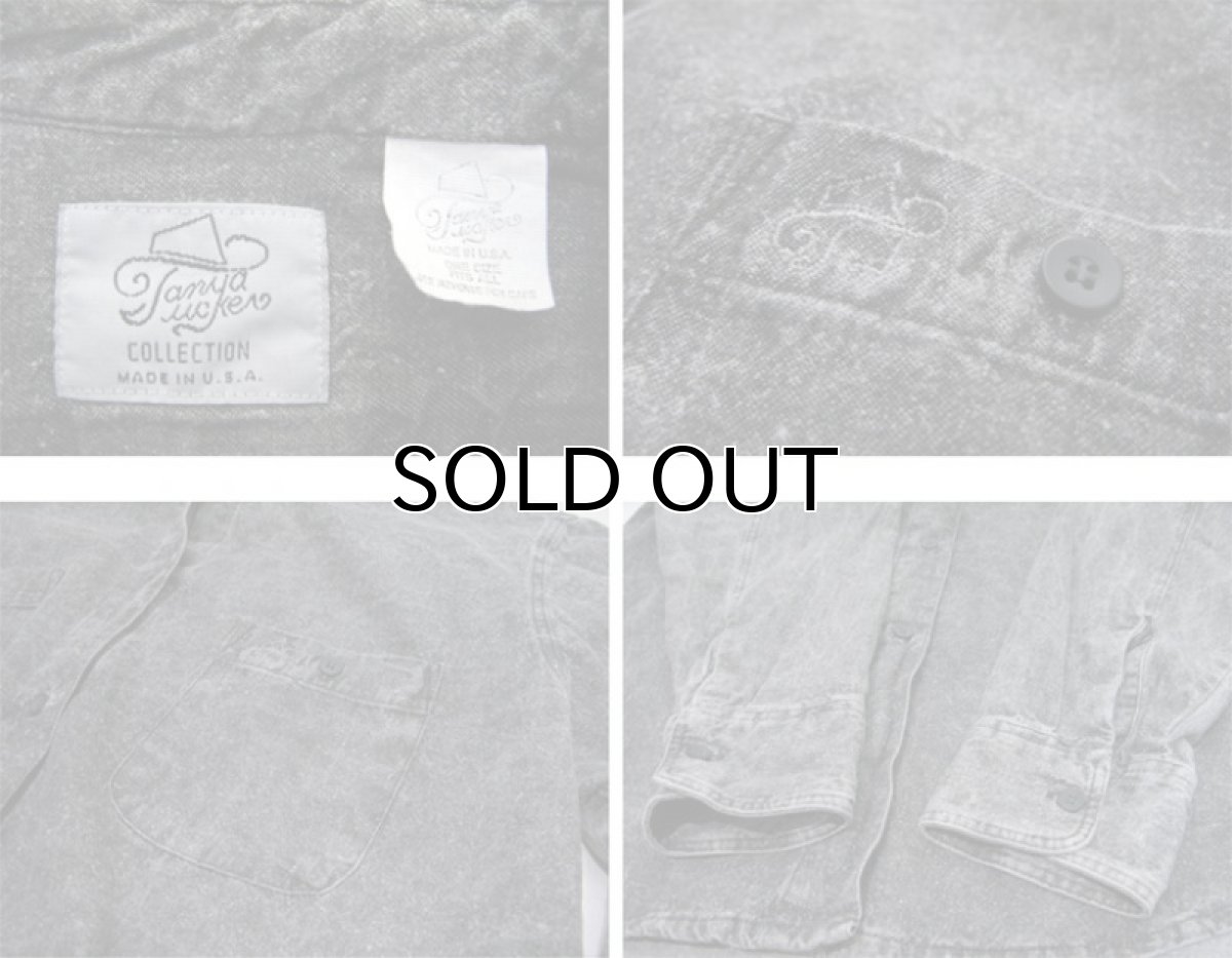 画像4: 1980's~ Chemical Wash L/S Denim Shirts Black Denim size L (表記 ONE SIZE FITS ALL) (4)