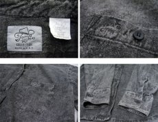 画像4: 1980's~ Chemical Wash L/S Denim Shirts　Black Denim　size L (表記 ONE SIZE FITS ALL) (4)