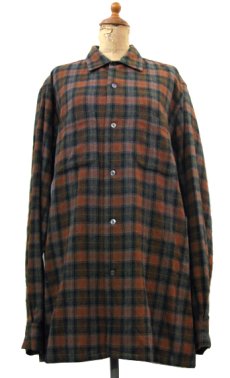 画像1: 1960's "Bayard" L/S Wool Box Long Shirts　BROWN　size M - L (表記 M 15 - 15 1/2 TALL) (1)