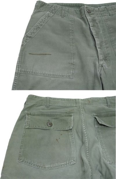 画像1: B)1970's U.S. Military Utility Baker Pants　size w 33 inch (表記 36 x 29)