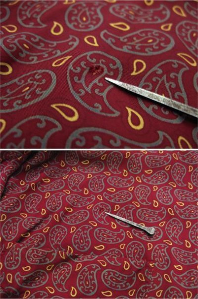 画像1: ~1950's "TOOTAL" Paisley Pattern Rayon Gown -made in ENGLAND-　Burgundy　size Free (表記 40)