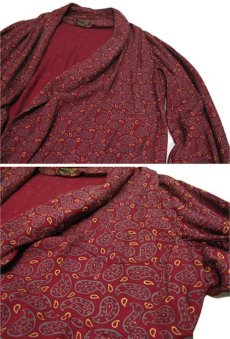 画像4: ~1950's "TOOTAL" Paisley Pattern Rayon Gown -made in ENGLAND-　Burgundy　size Free (表記 40) (4)