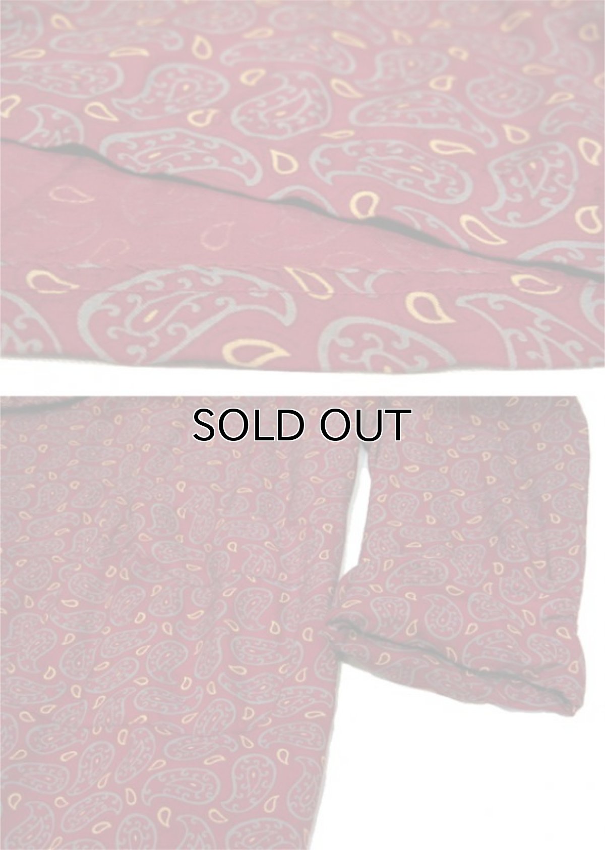 画像5: ~1950's "TOOTAL" Paisley Pattern Rayon Gown -made in ENGLAND- Burgundy size Free (表記 40) (5)