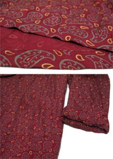 画像5: ~1950's "TOOTAL" Paisley Pattern Rayon Gown -made in ENGLAND-　Burgundy　size Free (表記 40) (5)