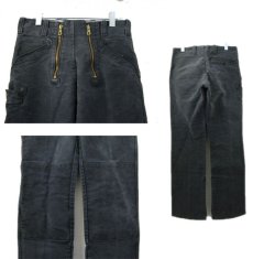画像2: OLD Germany Cotton Moleskin Logger Pants　BLACK　size w 30 inch  (表記 46) (2)