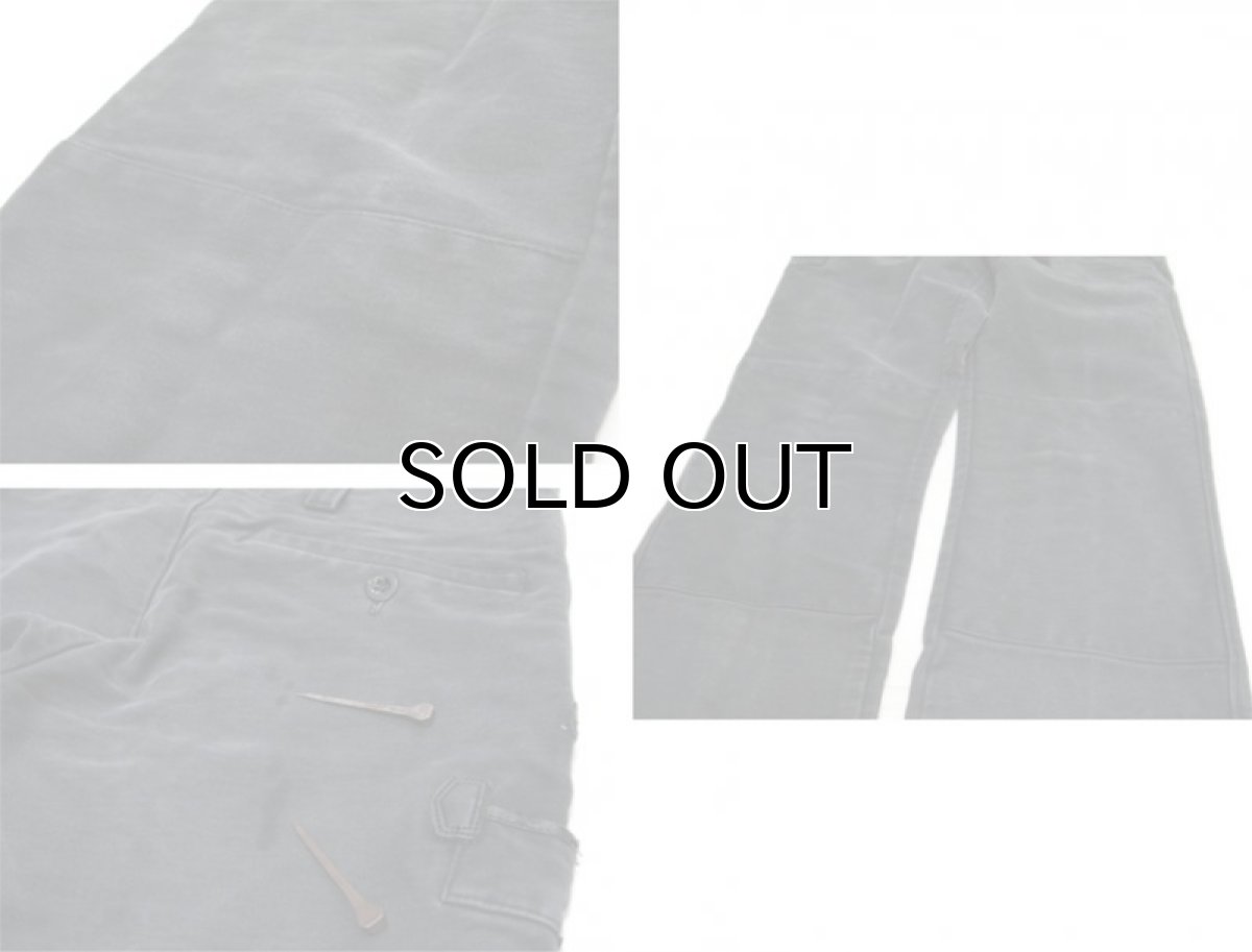 画像5: OLD Germany Cotton Moleskin Logger Pants BLACK size w 30 inch  (表記 46) (5)