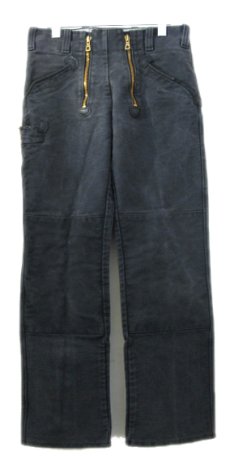 画像1: OLD Germany Cotton Moleskin Logger Pants　BLACK　size w 30 inch  (表記 46) (1)