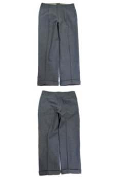 画像2: 1950's U.S.A Unknown All Wool Two-Tuck Trousers GREY　size w 33 inch (表記 不明) (2)