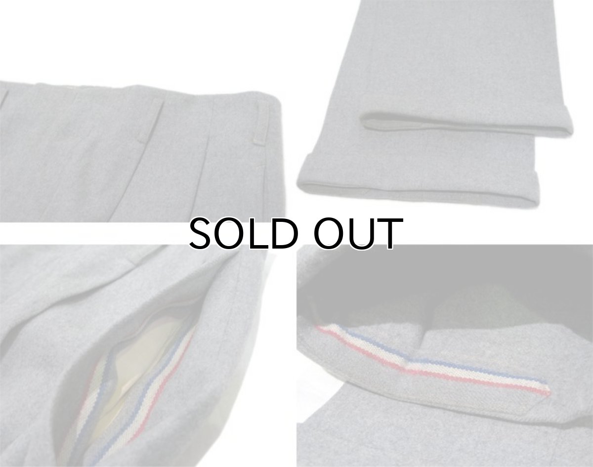 画像4: 1950's U.S.A Unknown All Wool Two-Tuck Trousers GREY size w 33 inch (表記 不明) (4)