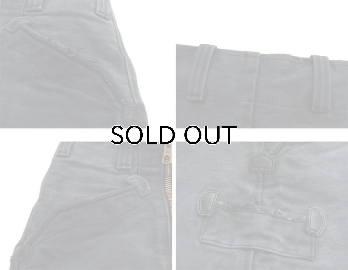 画像4: OLD Germany Cotton Moleskin Logger Pants BLACK size w 30 inch  (表記 46) (4)