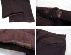 画像5: 1940's~ OLD Europe Wool Tuck Trousers　BROWN　size w =32 inch (表記 不明) (5)