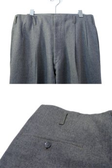 画像5: 1950's U.S.A Unknown All Wool Two-Tuck Trousers GREY　size w 33 inch (表記 不明) (5)