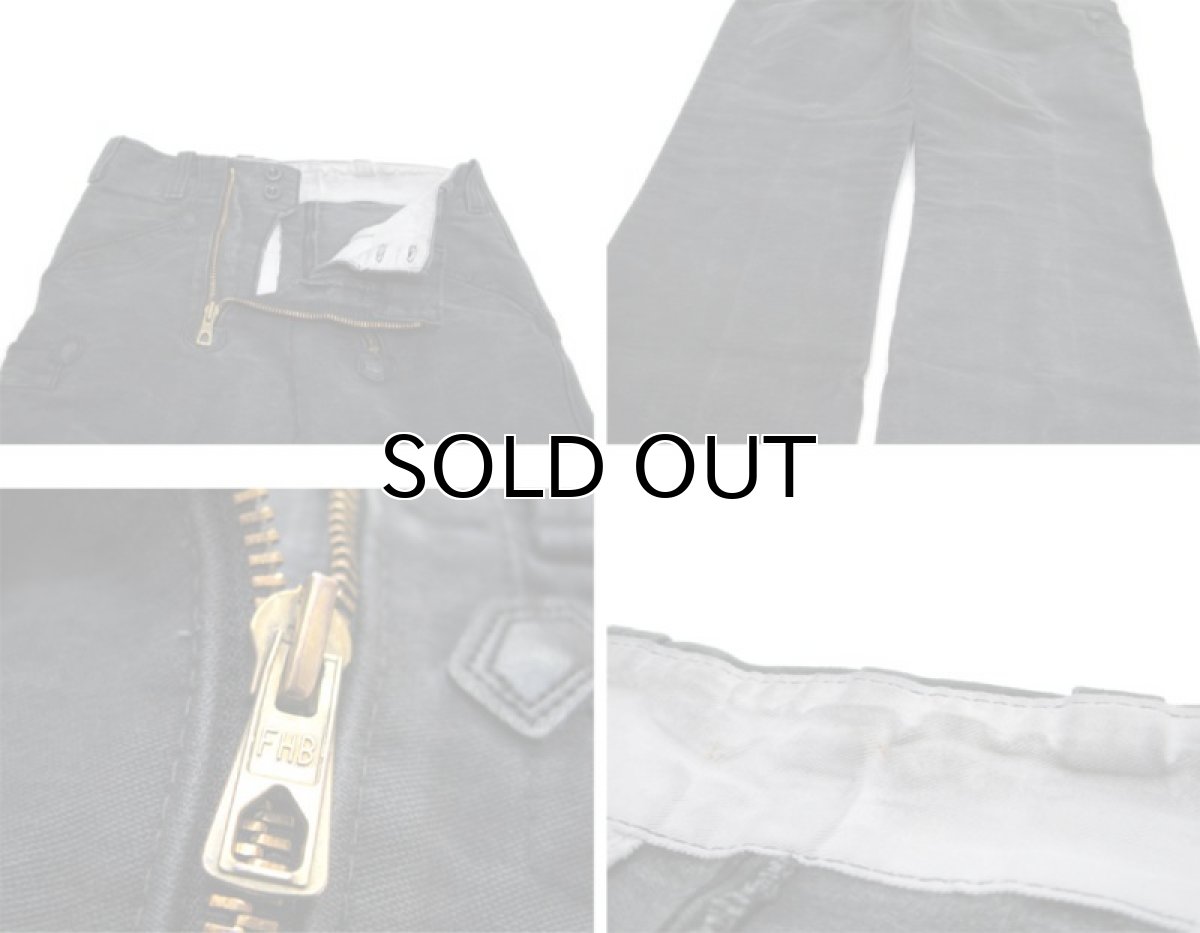 画像3: OLD Germany Cotton Moleskin Logger Pants BLACK size w 30 inch  (表記 46) (3)