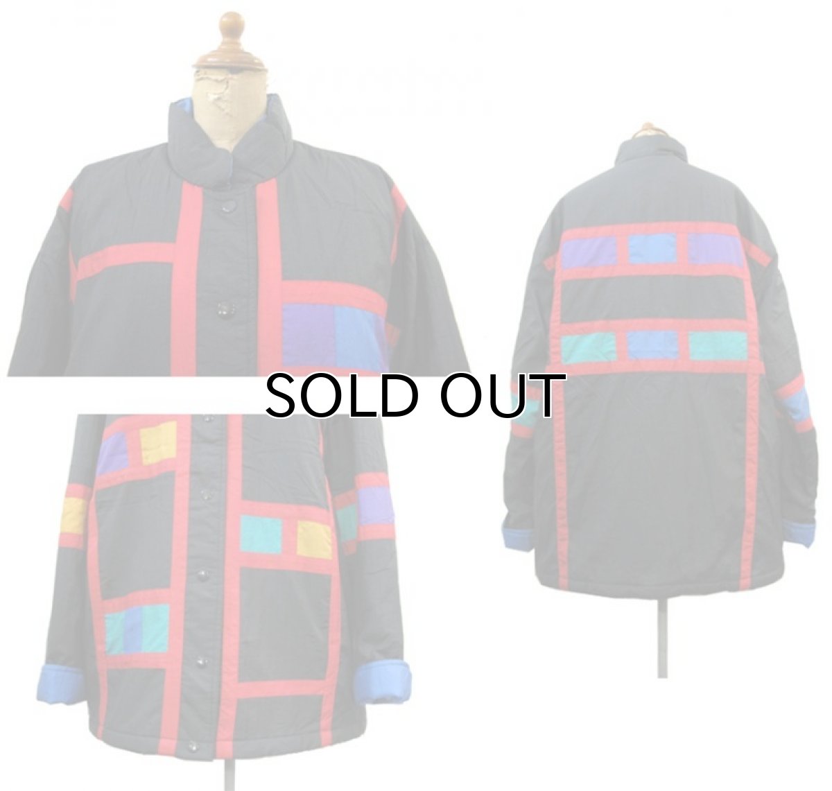 画像2: 1990's "Spencer Douglas" Design Nylon Patting Jacket　BLACK　size M (表記 M) (2)