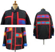 画像2: 1990's "Spencer Douglas" Design Nylon Patting Jacket　BLACK　size M (表記 M) (2)