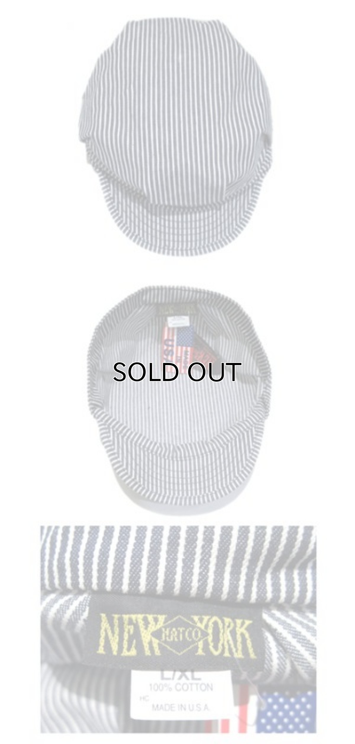 画像4: "NewYorkHat "Stripe Work Cap made in USA Navy / White (4)