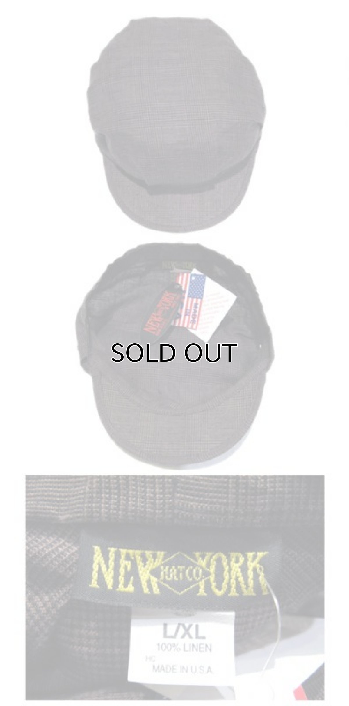 画像2: AS IS. "NewYorkHat "Glen Check Work Cap  made in USA Brown / Black (2)