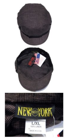 画像2: AS IS. "NewYorkHat "Glen Check Work Cap  made in USA　Brown / Black (2)
