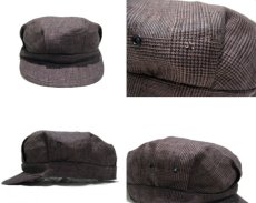 画像3: AS IS. "NewYorkHat "Glen Check Work Cap  made in USA　Brown / Black (3)