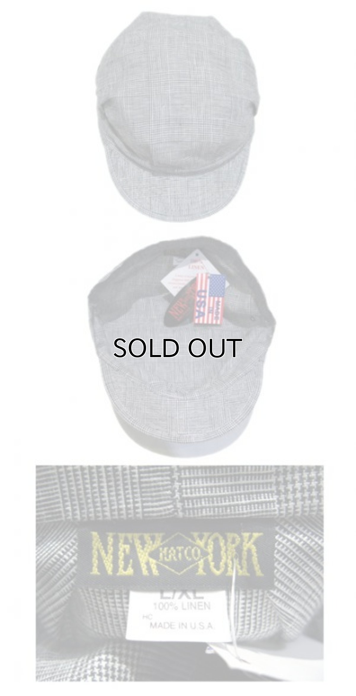 画像3: "NewYorkHat "Glen Check Work Cap made in USA Black / White (3)