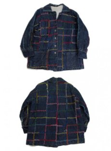 画像3: 1960-70's Hand Made Indigo Denim Patting Jacket　Indigo Blue　size L (表記 不明) (3)