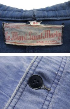 画像4: 1960's French "Le Mont Saint-Martin" Moleskin Jacket　BLUE　size L (表記 54) (4)