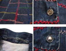 画像4: 1960-70's Hand Made Indigo Denim Patting Jacket　Indigo Blue　size L (表記 不明) (4)