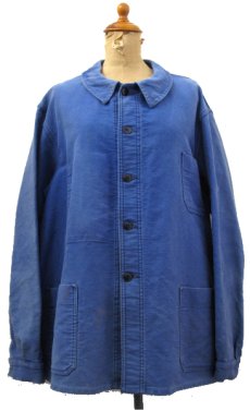 画像1: 1960's French "Le Mont Saint-Martin" Moleskin Jacket　BLUE　size L (表記 54) (1)