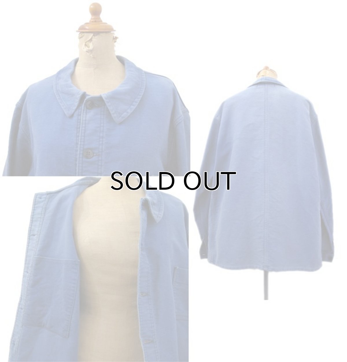 画像2: 1960's French "Le Mont Saint-Martin" Moleskin Jacket BLUE size L (表記 54) (2)