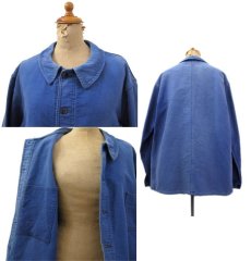 画像2: 1960's French "Le Mont Saint-Martin" Moleskin Jacket　BLUE　size L (表記 54) (2)