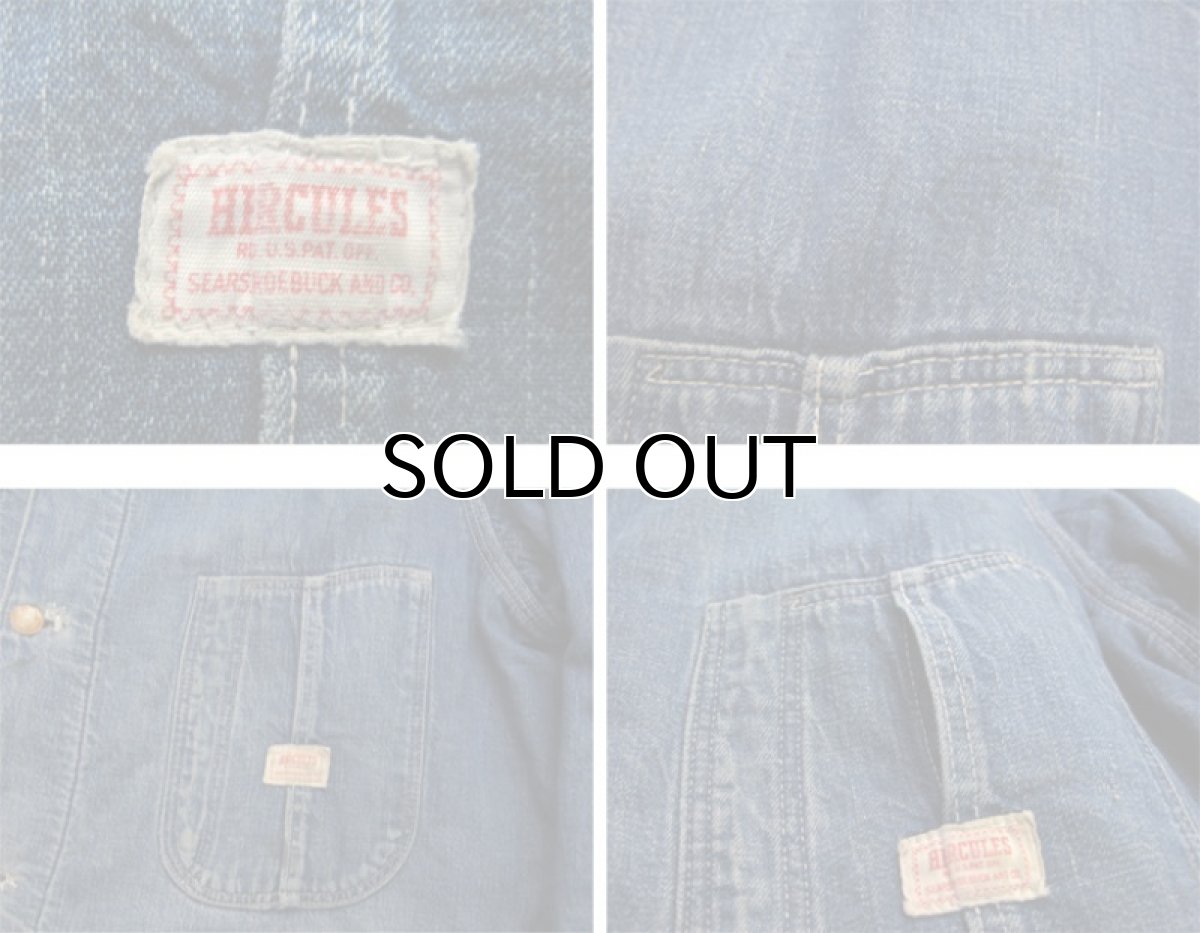 画像3: 1950-60's HERCULES Denim Worker Coverall with Blanket Blue Denim size L (表記 不明) (3)