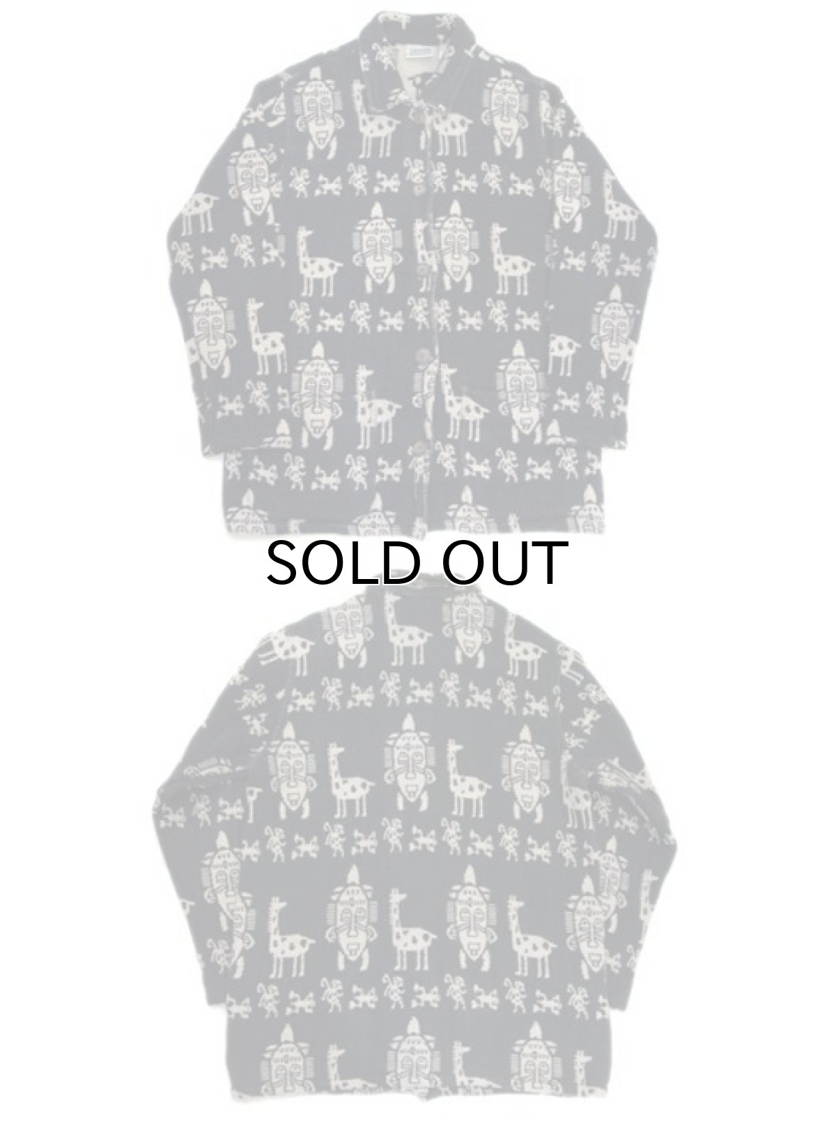 画像3: 1980's "Chico's Design" Ethnic Pattern Cotton Jacket　Black / Beige　size L (表記 1) (3)