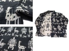 画像5: 1980's "Chico's Design" Ethnic Pattern Cotton Jacket　Black / Beige　size L (表記 1) (5)