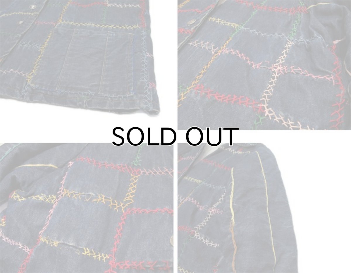 画像5: 1960-70's Hand Made Indigo Denim Patting Jacket　Indigo Blue　size L (表記 不明) (5)