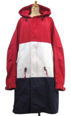 画像1: TOMMY HILFIGER Hooded Cotton Design Jacket　 Red / White / Navy　size XL~ (表記 XL / XG) (1)