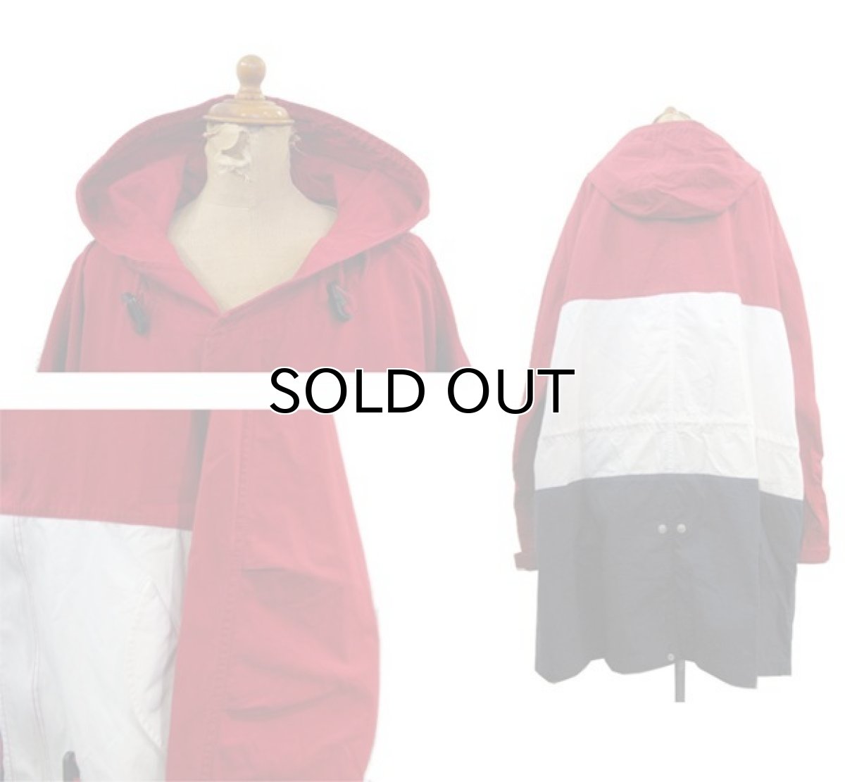 画像2: TOMMY HILFIGER Hooded Cotton Design Jacket  Red / White / Navy size XL~ (表記 XL / XG) (2)