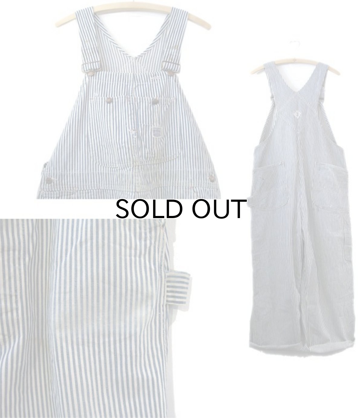 画像2: 1940-50's J.C.Penny PAY-DAY Hickory Stripe Overall　Navy / White　size L (表記 不明) (2)