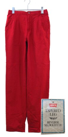 画像1: 1990's Levi Strauss & Co. Two-Tuck Cotton Easy Pants Dead Stock one-washed　RED　size w 32 inch (表記 32 x 32) (1)