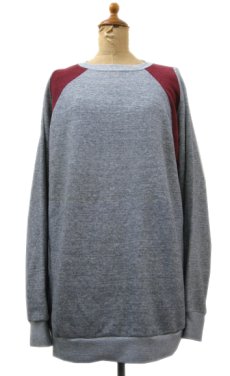 画像1: 1980's Two-Tone Sweat Shirts -made in U.S.A　Heather Grey / Maroon　size L (表記 XL-Tall 48) (1)