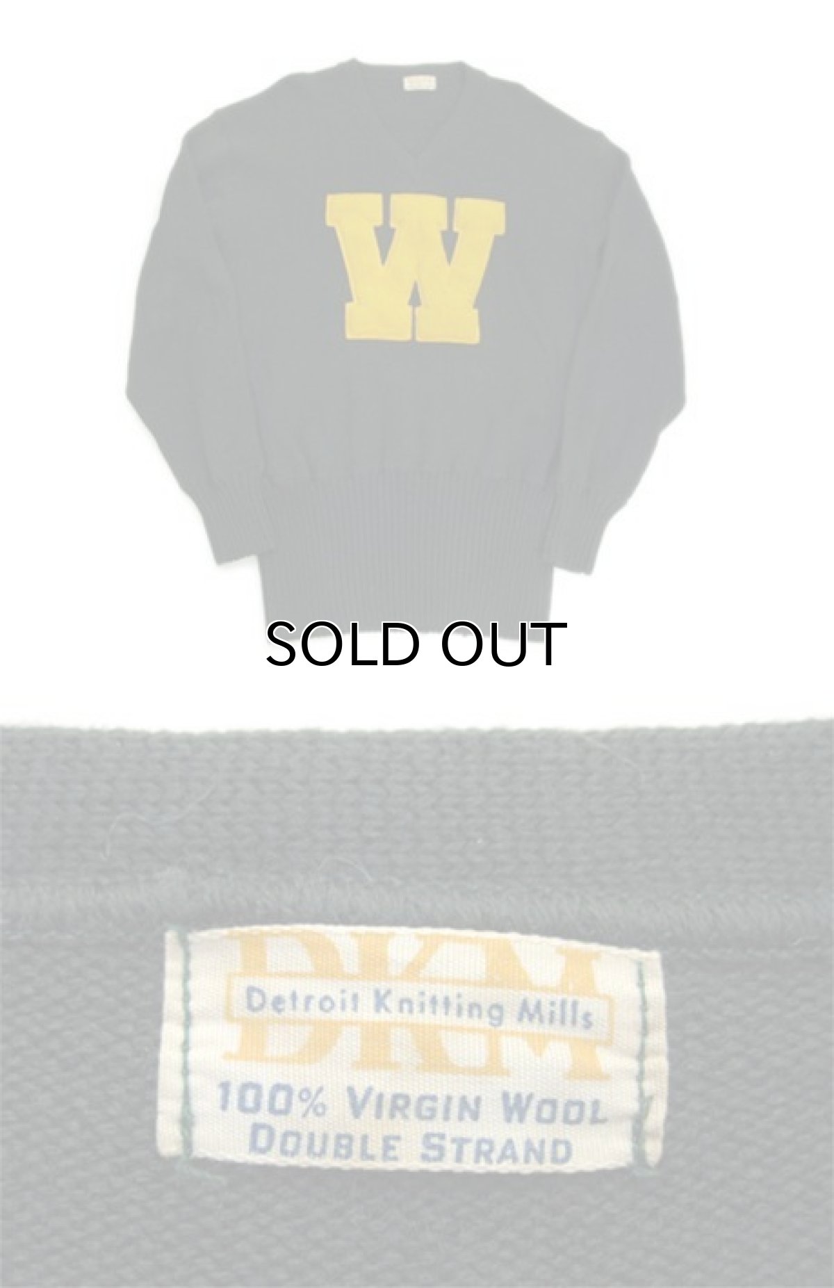 画像3: ~1960's "Detroit Knitting Mills" Virgin Wool Lettered Sweater dark Green size M - L (表記 不明) (3)