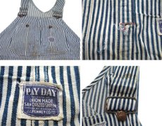 画像3: 1940-50's J.C.Penny PAY-DAY Hickory Stripe Overall　Navy / White　size L (表記 不明) (3)