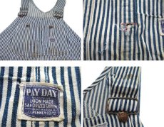 画像3: 1940-50's J.C.Penny PAY-DAY Hickory Stripe Overall　Navy / White　size L (表記 不明) (3)