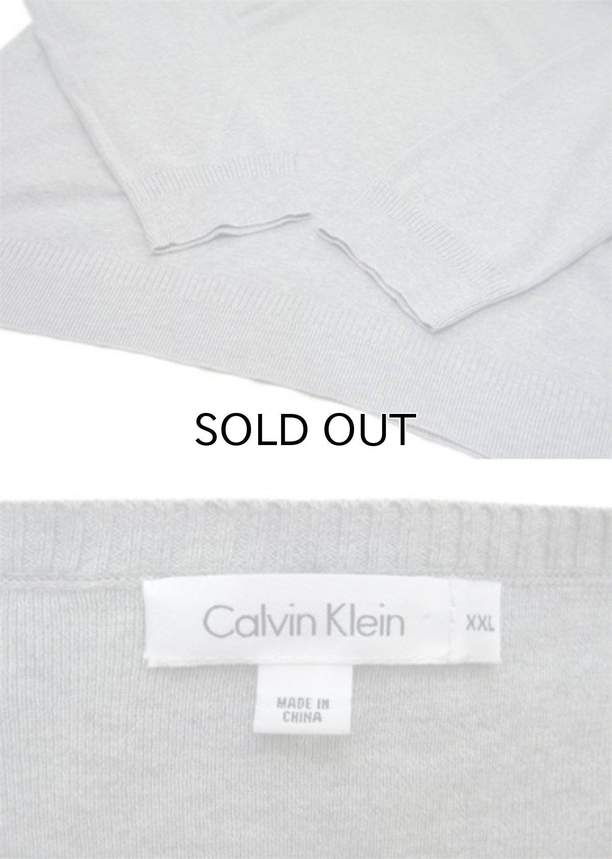 画像3: "Calvin Klein" Light Weight V-Crew Cotton Knit　GREY　size XL (表記 XXL) (3)