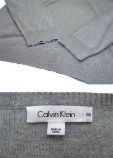 画像3: "Calvin Klein" Light Weight V-Crew Cotton Knit　GREY　size XL (表記 XXL) (3)