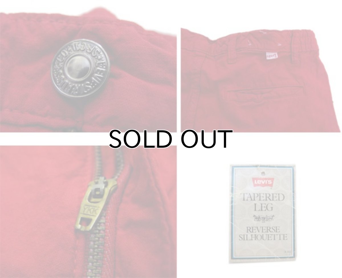 画像4: 1990's Levi Strauss & Co. Two-Tuck Cotton Easy Pants Dead Stock one-washed RED size w 32 inch (表記 32 x 32) (4)